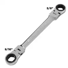 #77-WBR58 WRENCH - BOX/RATCHET 5/8 + 9/16 INCH LEG BOLTS